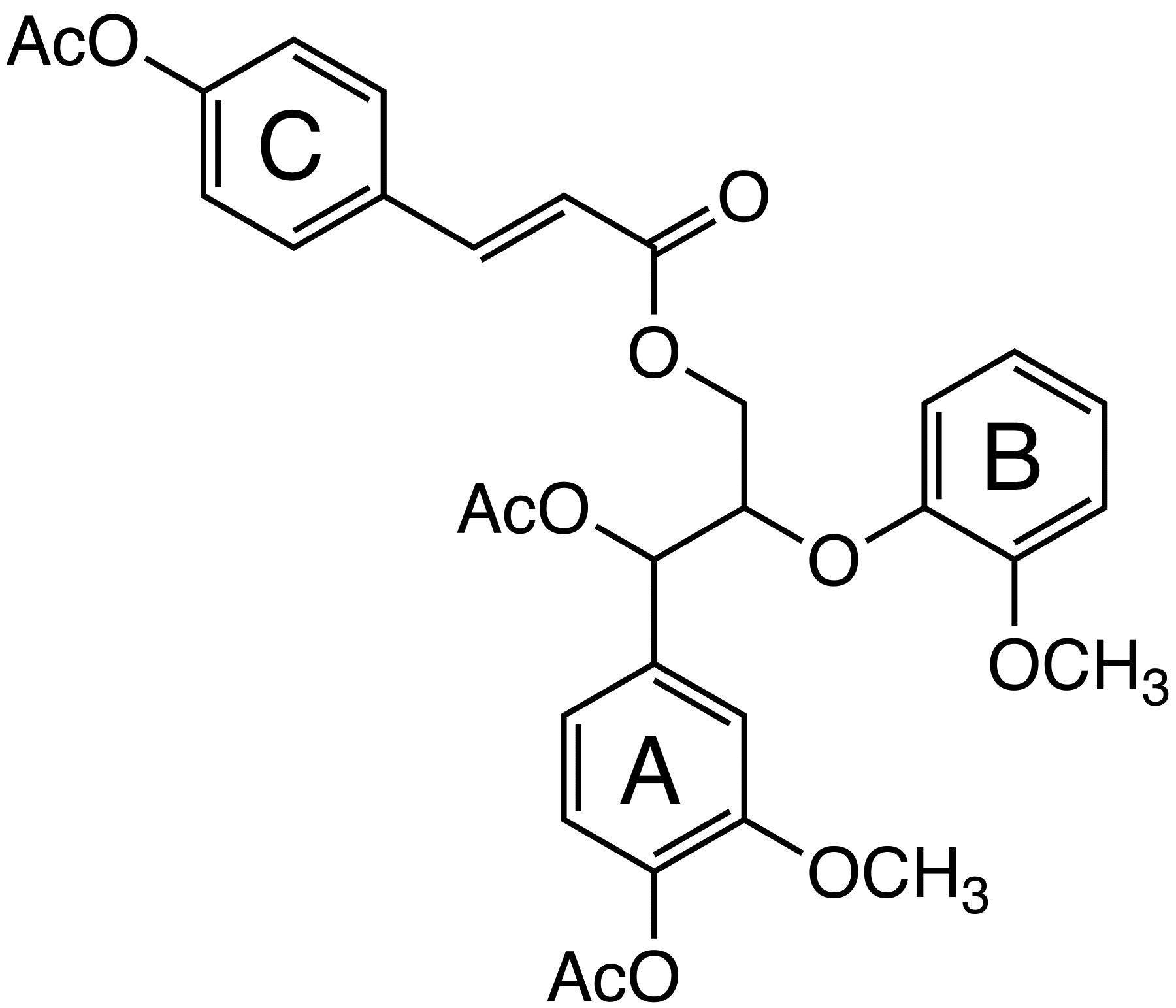 4-Acetoxycinnamic Acid 3-acetoxy-3-(4-acetoxy- 3-methoxyphenyl)-2-(2-methoxyphenoxy)propyl Ester image