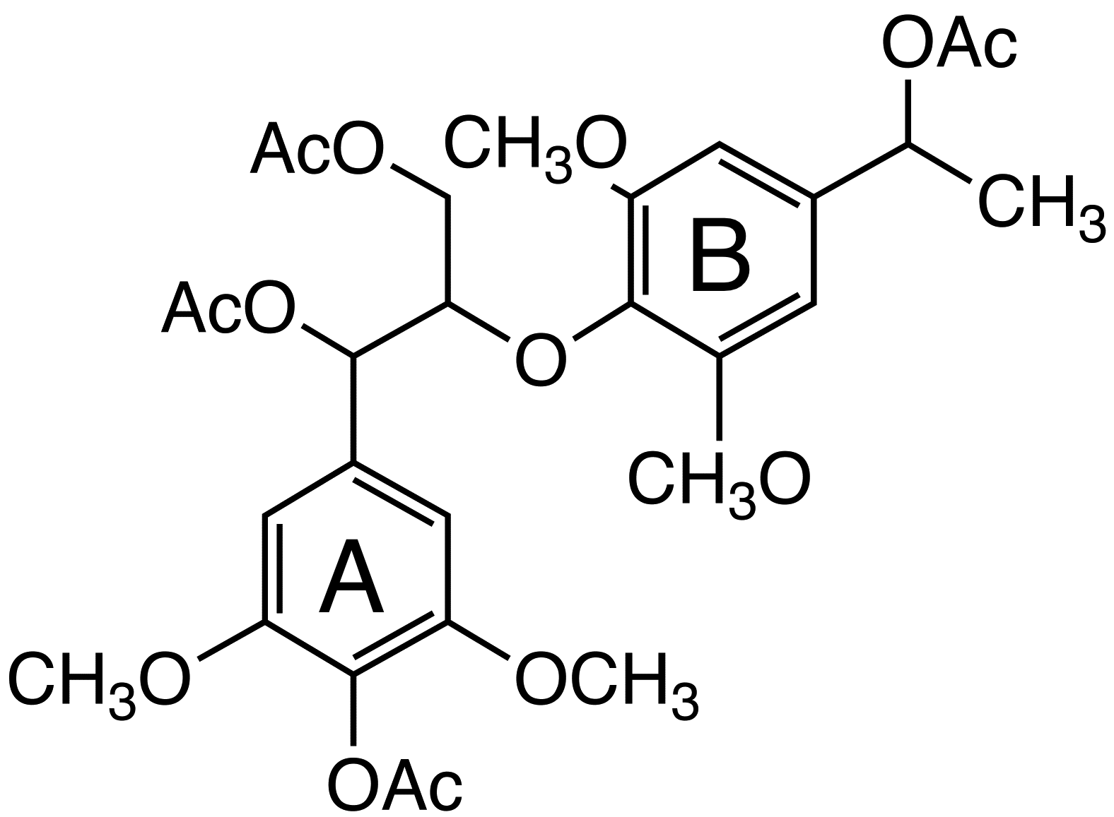 1-(4-acetoxy-3,5-dimethoxyphenyl)-1,3-diacetoxy-2-[4-(1-acetoxyethyl)-2,6-dimethoxyphenoxy]propane image